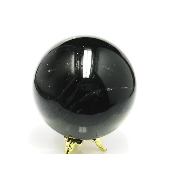 モリオン丸玉　黒水晶　パワーストーン　鑑賞石　天然石　自然石 丸玉 黒水晶 (モリオン) 51mm玉/187g ランク AAA 浄化 魔除け