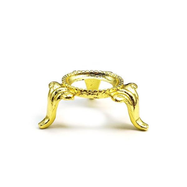 丸玉用 金台座三脚  金属制 （ゴールド色）約12ｍｍ／15〜20mm玉用