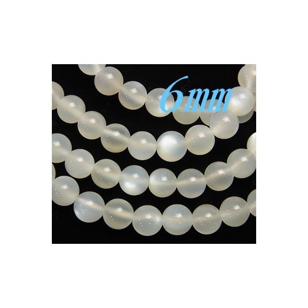 半連売ビーズ！ シルバームーンストーン 6.0mm  AA  丸玉　32粒/連
