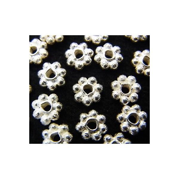 金具アクセサリーパーツ！コッパー（銅）　ロンデル　シルバーコーティング5mm　　1個売り