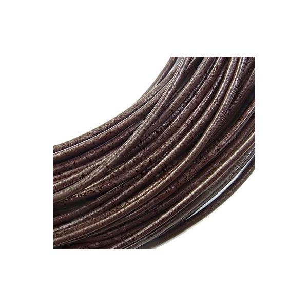 牛革紐　丸線  （ブラウン）  1.0mm/1.5mm/2.0mm　1ｍ/売り