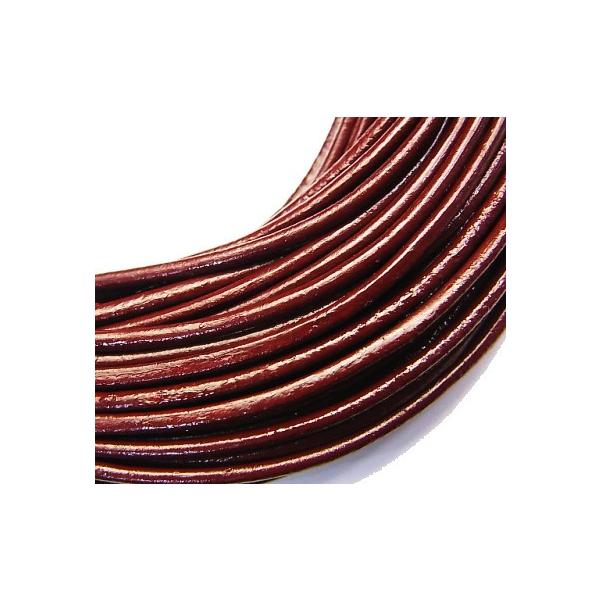 牛革紐　丸線　（ダークレッド）  1.0mm/1.5mm/2.0mm　1ｍ/売り