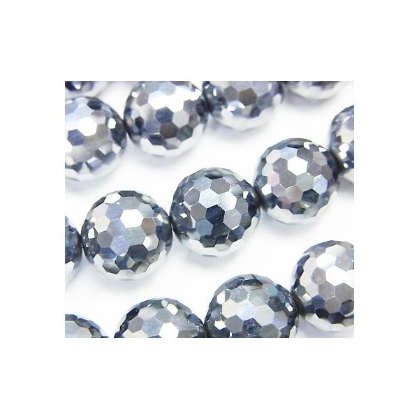天然石ビーズ！高純度テラヘルツ鉱石　１２８面ラウンドカット 12.0mm   1粒売り