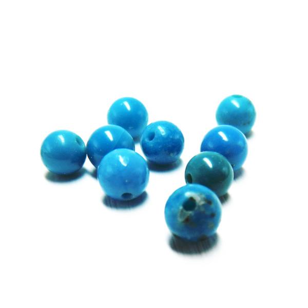 ターコイズ/トルコ石 4.0mm玉 AA 1粒売 天然石ビーズ ラウンド 丸玉 バラ売り 穴空き  パワーストーン