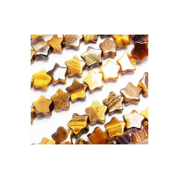 タイガーアイ スター(星) 10×10mm 1粒売り/天然石ビーズ