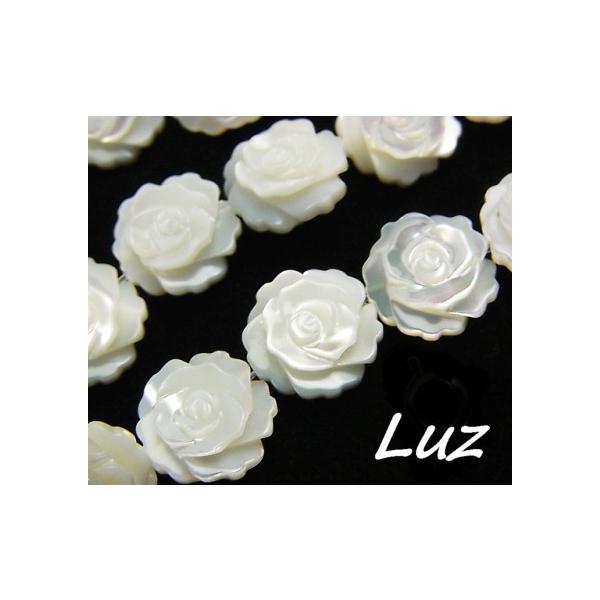 マザーオブパール 薔薇 １2mm  1粒売 ホワイトシェルビーズ