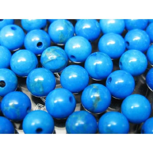 天然石ビーズ　ハウライトターコイズ６ミリ玉　粒売