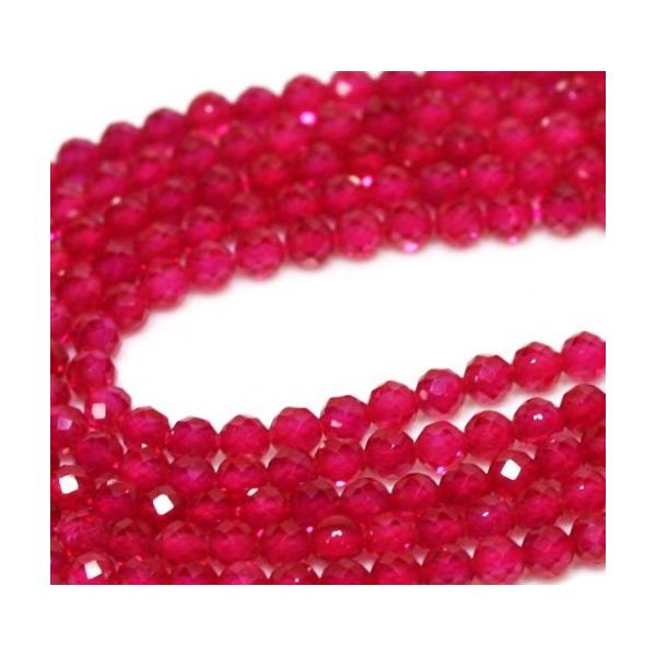 高品質ルビー　ルビー 32面カット 3mm/１連（約40cm）