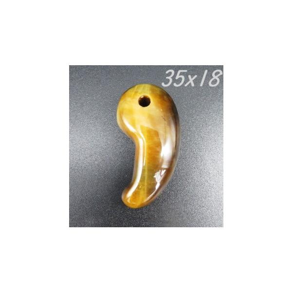 サービス品 勾玉 タイガースアイ 35x18mm 浄化 パワーストーン 天然石 お守り 神話 古代 出雲 護符 幸運