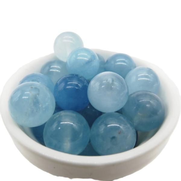 アクアマリン 10.0mm ランク-AAA 1粒売り クリアータイプ 天然石ビーズ 丸玉 穴空き アクセサリー パーツ パワーストーン