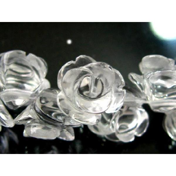 1粒売り 天然石ビーズ 薔薇花カット 水晶 バラ 型 10×10×8m バラ 