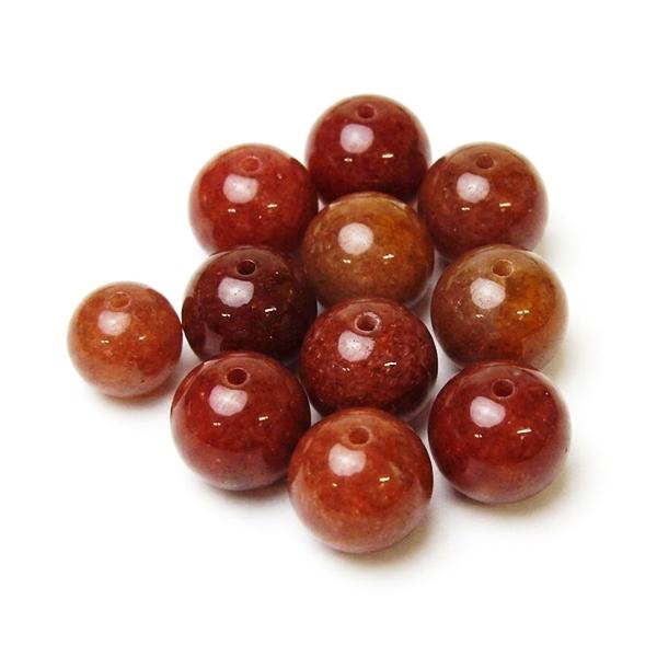 天然石ビーズ レッドルチルクォーツ 10.0mm玉 1粒売り AA ラウンド アクセサリーパーツ  穴あき バラ売り パワーストーン