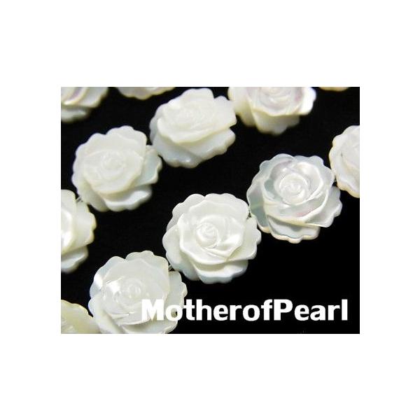 マザーオブパール 薔薇 １0mm  1粒売 シェルビーズ