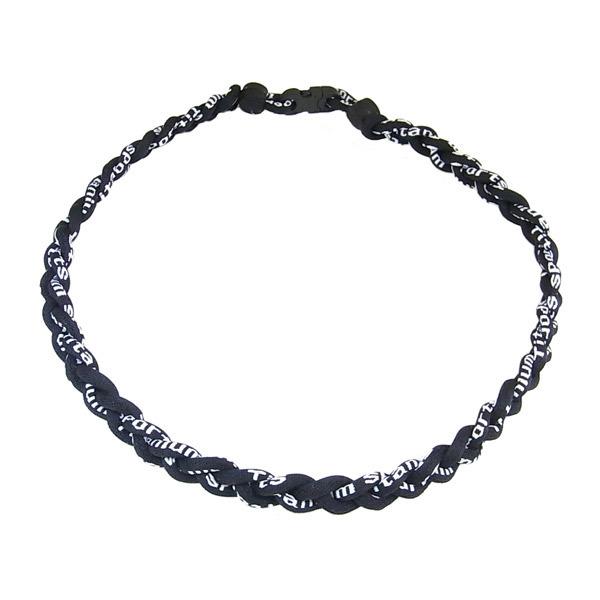 No.17 黒色 黒色 三つ編みネックレス スポーツネックレス 三つ編み