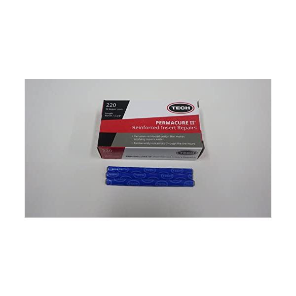 パーマキュアはナイロン補強採用商品・乗用車　二輪チューブレスタイヤ用（適正空気圧300kpa未満）修理材・パーマキュア220はSサイズ 傷穴4ｍｍ以内・TECH強力加硫ケミカルセメント 770と一緒に御使用ください