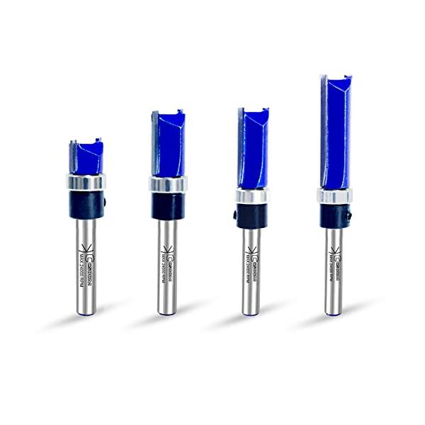 ・  ZCZD-4PCS・・Shape:A-ガイドベアリング付き・色: ブルー  シャンク径: 6mm  形状: 面取りビット。ルータービットの刃部にHS2を採用し  表面塗装  切断速度と耐磨耗性に優れています。使用ベアリング  ガイドベ...