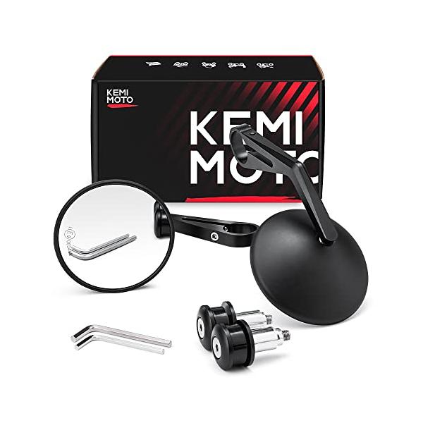 ・ブラック 丸型 ・・Size:丸型・適合車種汎用、ハンドルバー内径13mm-19mmを対応。左右セット、アルミスペーサー*2、六角レンチ*2。様々な車種を対応できます。ホンダ、ヤマハ、川崎、鈴木。（購入前にご愛車のハンドルの内径を確認して...