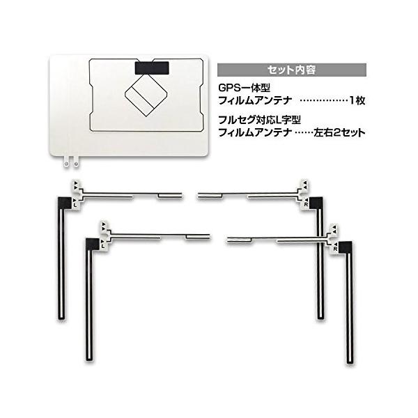 補修用 フィルムアンテナ 汎用 ワンセグ フルセグ Gps 一体型 地デジフィルム L字型 アンテナ セット トヨタ ダイハツ イクリプス