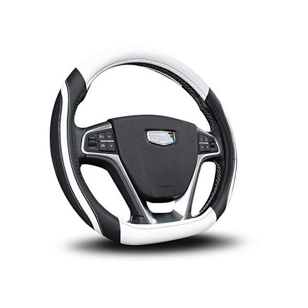 Karoki ハンドルカバー D型 ステアリングカバー カー用品 送料無料お手入れ要らず 車ハンドルカバー カバー おしゃれ 楕 グリップ感抜群 滑り止め ハンドル