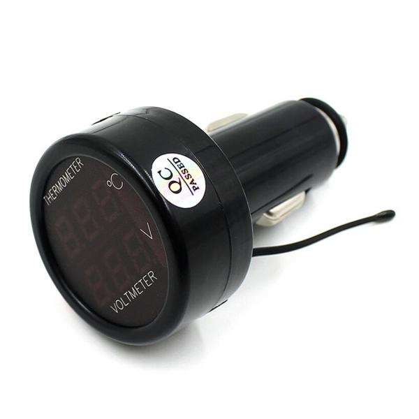 シガーソケット 電圧計 デジタル 温度計 バッテリーチェッカー 日本正規代理店品 12v 車 24v 車内 ブルー レッド