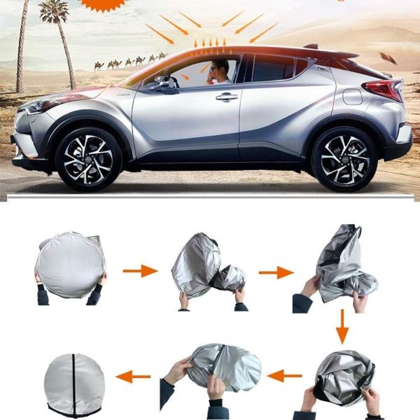 Alsky 車用 サンシェード 遮光 フロントシェード 保管が簡単な反射コーティング お得なキャンペーンを実施中 紫外線防御オーニング 吸盤なし あなたの車を涼しくして