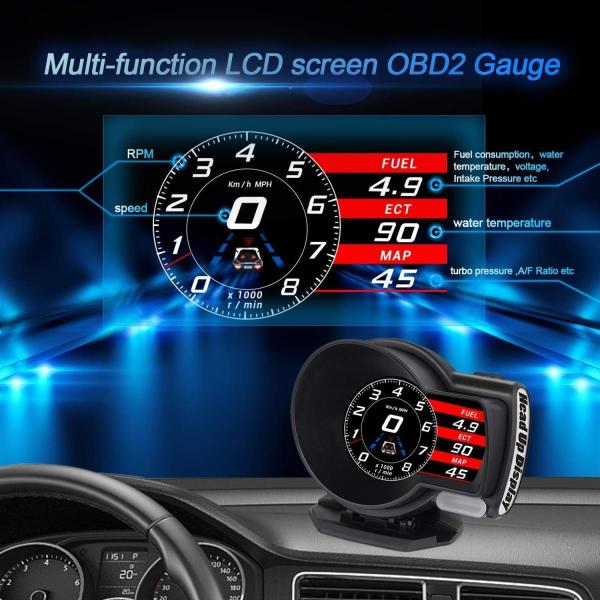 ヘッドアップ ディスプレイ 車用スピードメーター 車載スピードメーター ドライブドクター 秀逸 Obd2マルチメーター 後付け 車載式故障診断措置