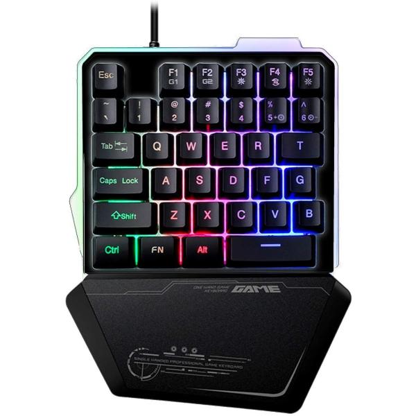 ゲーミングキーボード 片手 Ledバックライト Rgb 有線キーボード お中元 持ち運び便利 Windowsamp Macを対応 人間工学デザイン