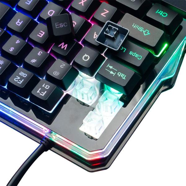 ゲーミングキーボード 片手 Ledバックライト Rgb 有線キーボード お中元 持ち運び便利 Windowsamp Macを対応 人間工学デザイン