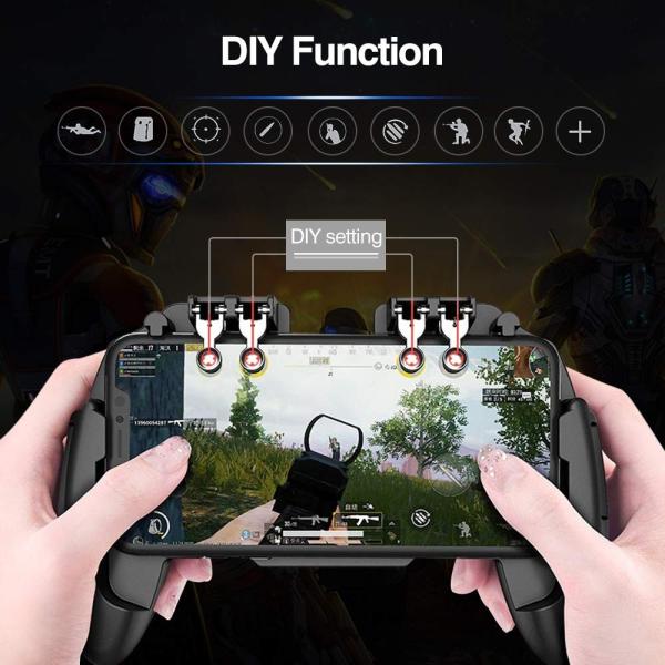 Zoyubs新型熱対策一体式4in1 冷却 スマホ ゲーム パッド Pubg 荒野行動 コントローラー Mobile 本日限定 ゲームパット 一体式コ