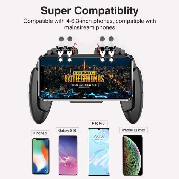 Zoyubs新型熱対策一体式4in1 冷却 スマホ ゲーム パッド Pubg 荒野行動 コントローラー Mobile 本日限定 ゲームパット 一体式コ