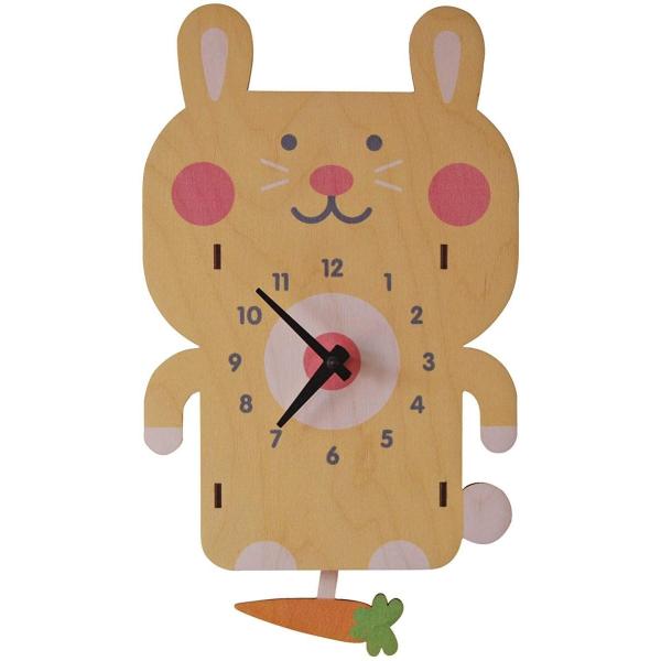 Modern Moose モダン ムース 3d ウォール クロック 手作り 振り子 ウサギ 壁掛け時計 今ダケ送料無料