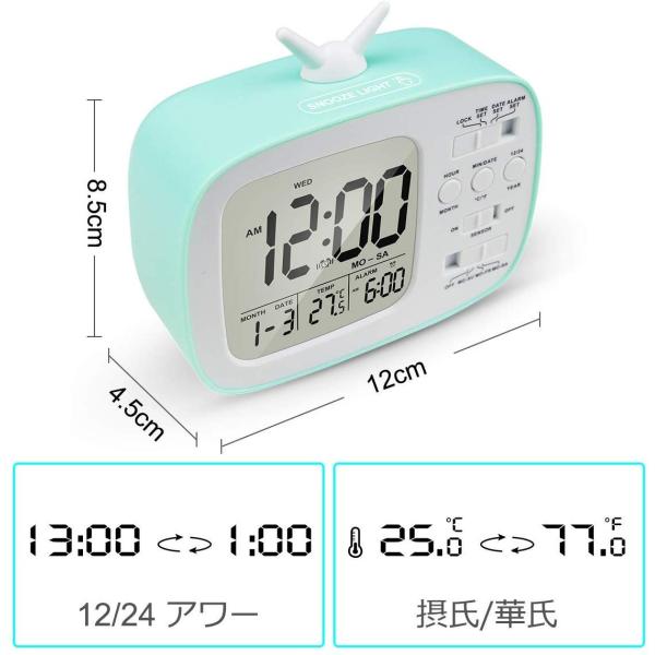 クリアランスsale 期間限定 Hamswan デジタル時計 目覚まし時計 デジタルクロック アラーム Led大音量 レトロなテレビ時計 温度カレンダー表示 可愛い置き時計