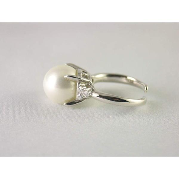 まつよ 花珠貝パール パールリング ホワイト 白色 白真珠 フリーサイズ 12mm 冠婚