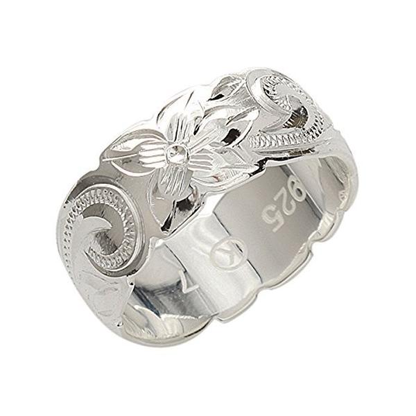 Breezyisland 当店一番人気 ハワイアンジュエリー リング プルメリアとスクロール 指輪 Us8 Jp16 5号 10mm