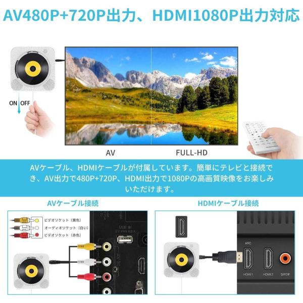 Tenswall Dvd Cdプレーヤー 置き 壁掛け式 最新型 Hdmi Bluetooth Ledディスプレイ 1台多役 Cdプレーヤー 日本未発売