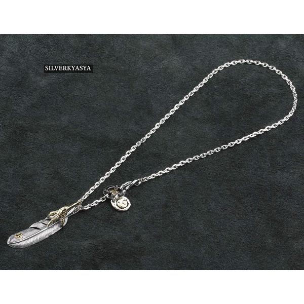 Silver プレゼント Kyasyaシルバー925素材 特大金爪 フェザーネックレス 925 イーグル メタル 1枚 特大フェザー シルバー太角 羽根