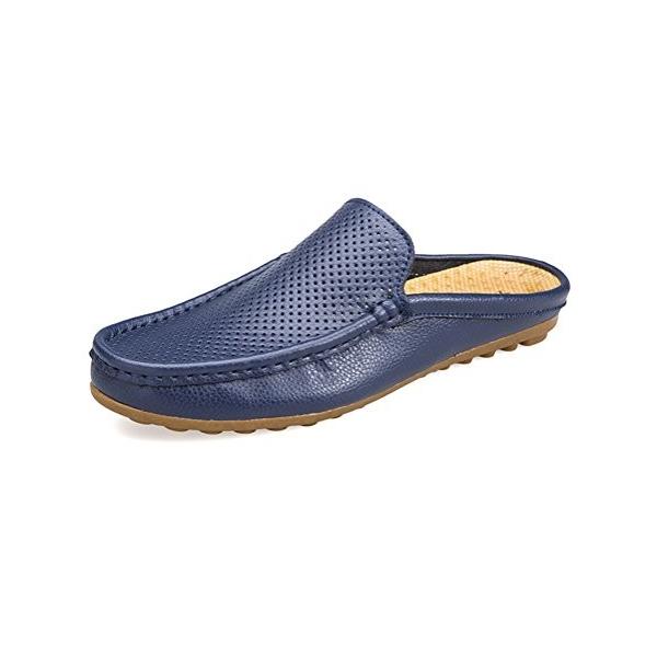 スフォン 通気性 かかとなし スリッポン サボ オフィス サンダル メンズ レザー革 スリッパ 歩きやすい メッシュ ビジネス 毎日がバーゲンセール レジャー 蒸