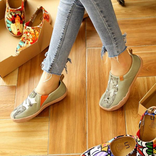 Uin 女性靴 キャンバス スリップ スリッポン 春靴 通勤用スニーカー ボウリングシューズ 靴 格安激安 ウォーキングシューズ 旅行 テニスシューズ