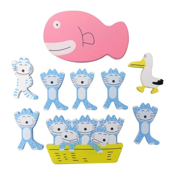 絵本のつみき 11ぴきのねこ プレイセット 11ぴきのねこシリーズ 低価格化 木製 積み木 おもちゃ Tm Jui 0301