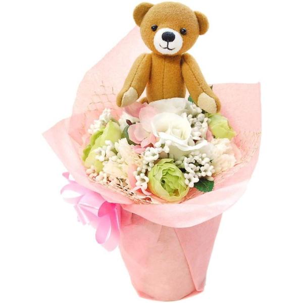 誕生日 プレゼント 女性 人気 かわいい 花束 プレゼント フラワーポットベア ギフト フェイクフラワー プティルウ製 ノーマル Jo Shoppend Com