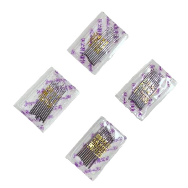 各サイズ10本ずつで40本セットです。14#ミシン針＝普通地、中厚手 10本16#ミシン針＝中厚手、ジーンズ 10本18#ミシン針＝厚手、ジーンズ 10本20#ミシン針＝極厚手 10本10本ずつ写真のように小分け密封されている。海外製ノーブ...