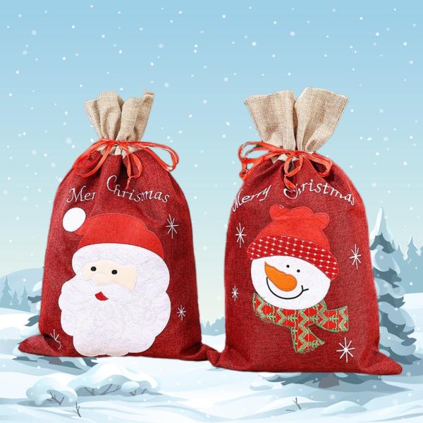 【クリスマスプレゼント袋】：冬の中で最も暖かい祝日を迎えるために、私たちは心を込めてこの赤い麻布のクリスマスプレゼント袋を作り、あなたのクリスマスプレゼントに濃厚な祝日の雰囲気を加えました。高品質の麻布素材を採用し、環境に優しいだけでなく、...