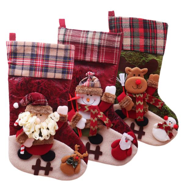 クリスマス 靴下 大きい 3点セット クリスマスソックス 可愛い 47×29cm