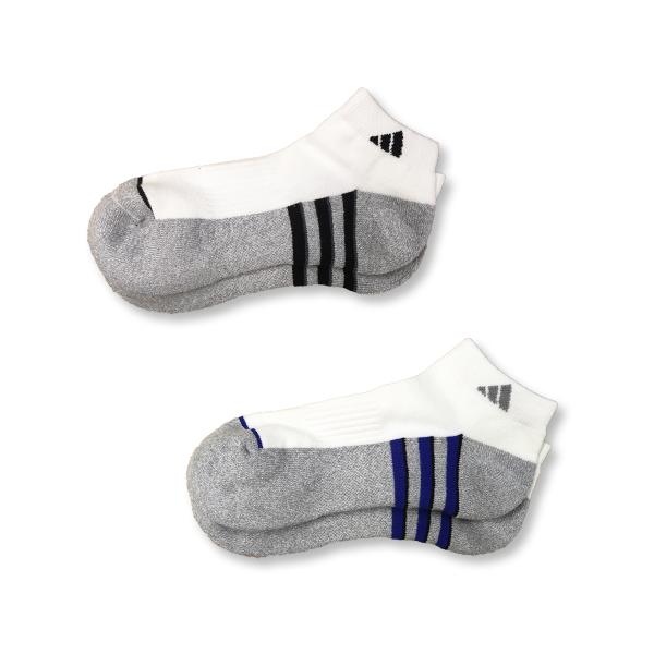 アディダス メンズ 【ショートソックス】 25〜28cm ホワイト 2種×1足組 計2足組 送料無料 adidas くるぶし丈 靴下