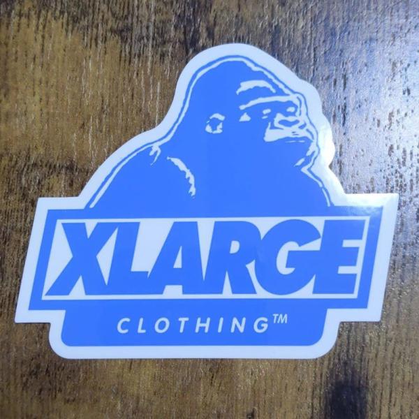 【ST-109】XLARGE エクストララージ sticker ステッカー OG LB ライトブルー■カラーライトブルー×ホワイト■サイズ縦7.5cm×横9cm※稀に折れ、印刷ミス、粘着汚れがある場合があります。