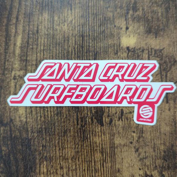 【ST-646】Santa Cruz Skateboards sticker サンタクルーズ スケートボード ステッカー ■カラーレッド×ホワイト（クリアタイプ）■サイズ縦5.3cm×横12.8cm※稀に折れ、印刷ミス、粘着汚れがある場合が...