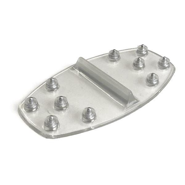 デッキパッド RZA102アルミスパイクの入ったハイパワーグリップタイプ。ブーツ底の雪落としもしっかり出来ます。サイズ：147×78mmカラー：クリアー