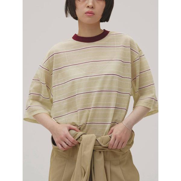 TODAYFUL ボーダー柄 半袖Tシャツ ライトグリーン F m-i-e_t12610629