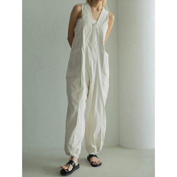 【anuke】 Drawstring Vneck Combinaison 黒38 anuke】 Drawstring Vneck Combinaison 黒38