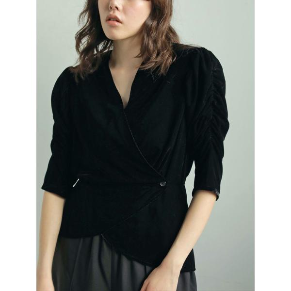 シャツ/ブラウス(長袖/七分) anuke Gather Velour Blouse anuke（アンヌーク） 即日発送 Velour Gather Blouse 62520421 ベロア